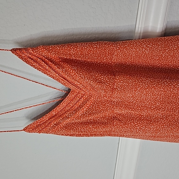 Abercrombie & Fitch Corset Tie Back Dress Orange White M - Picture 3 of 16